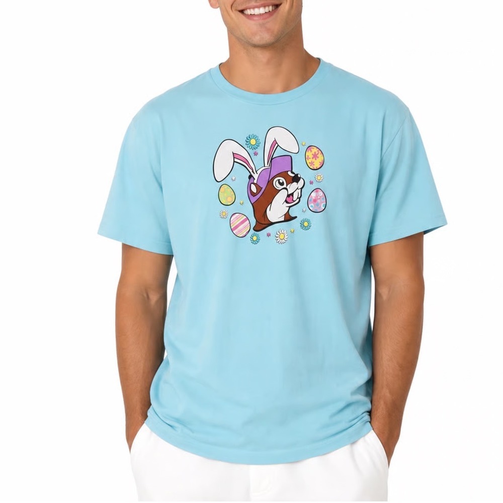 Buc-ee's Easter 2023 Did Some Bunny Say Buc-ee's Blue T-Shirt Mens XL Beaver